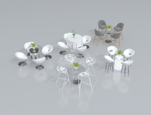 休闲洽谈桌椅3D模型